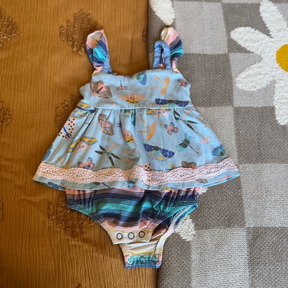 Matilda Jane Blue Romper with Butterfly Design
